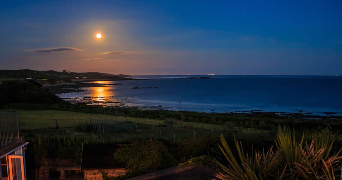 Sunset over Little Trevara and Trevara