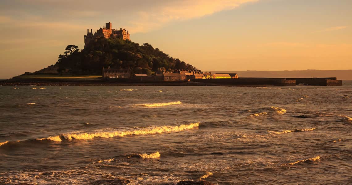 St Michaels Mount as the sun sets