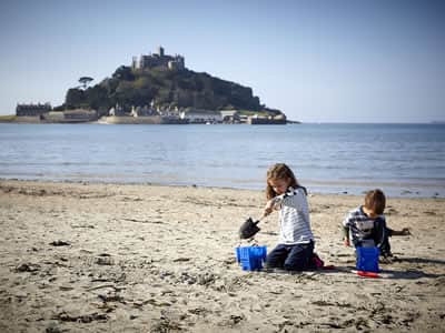 Children playng on Marazion Beach